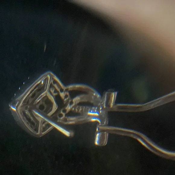 EUC Beautiful Earrings Stamped 925 with Black and White Diamonds - Picture 9 of 10